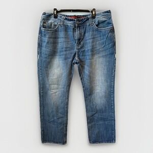 Rock & Roll Cowboy Denim Jeans Double Barrel Straight Relaxed Leg Mens‎ 38x34